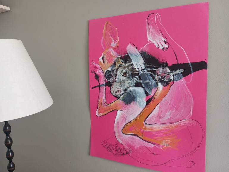 Original Expressionism Animal Mixed Media by Olga Gál