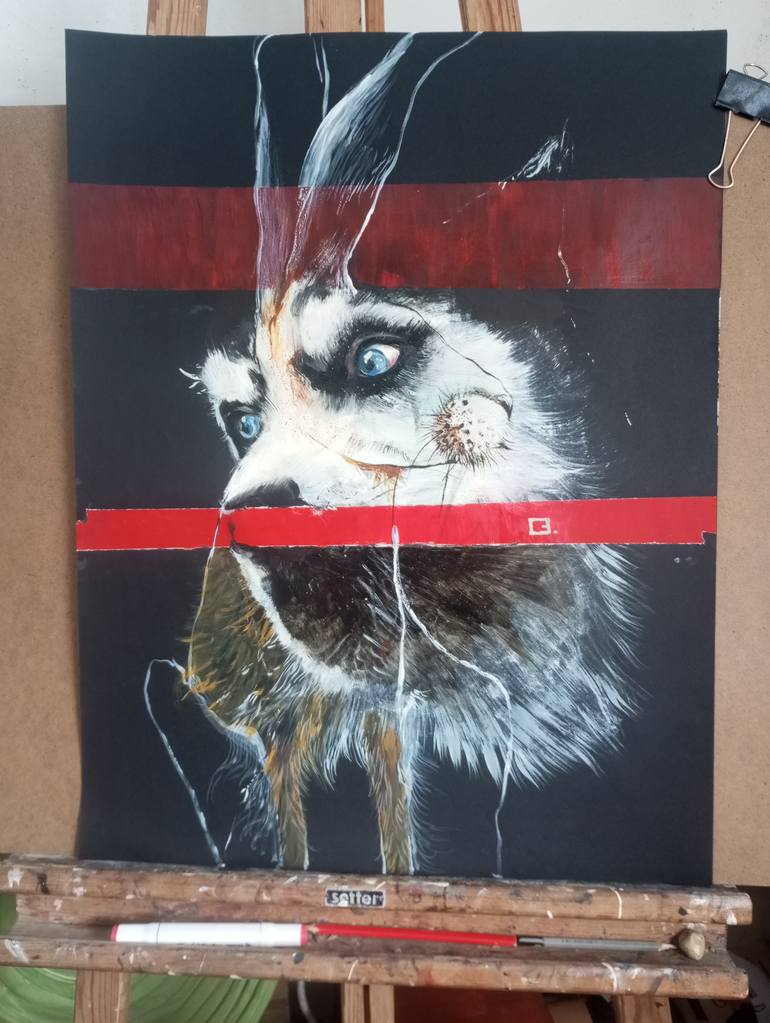 Original Expressionism Animal Mixed Media by Olga Gál