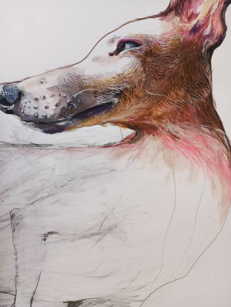 Original Expressionism Dogs Mixed Media by Olga Gál