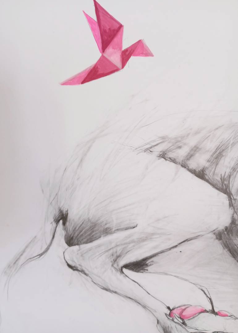 Original Expressionism Dogs Mixed Media by Olga Gál