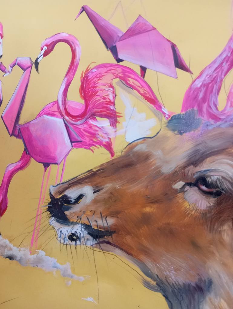 Original Contemporary Animal Mixed Media by Olga Gál