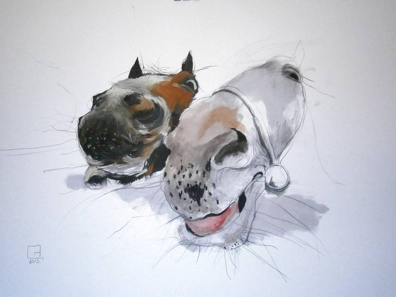 Original Expressionism Horse Paintings by Olga GáL