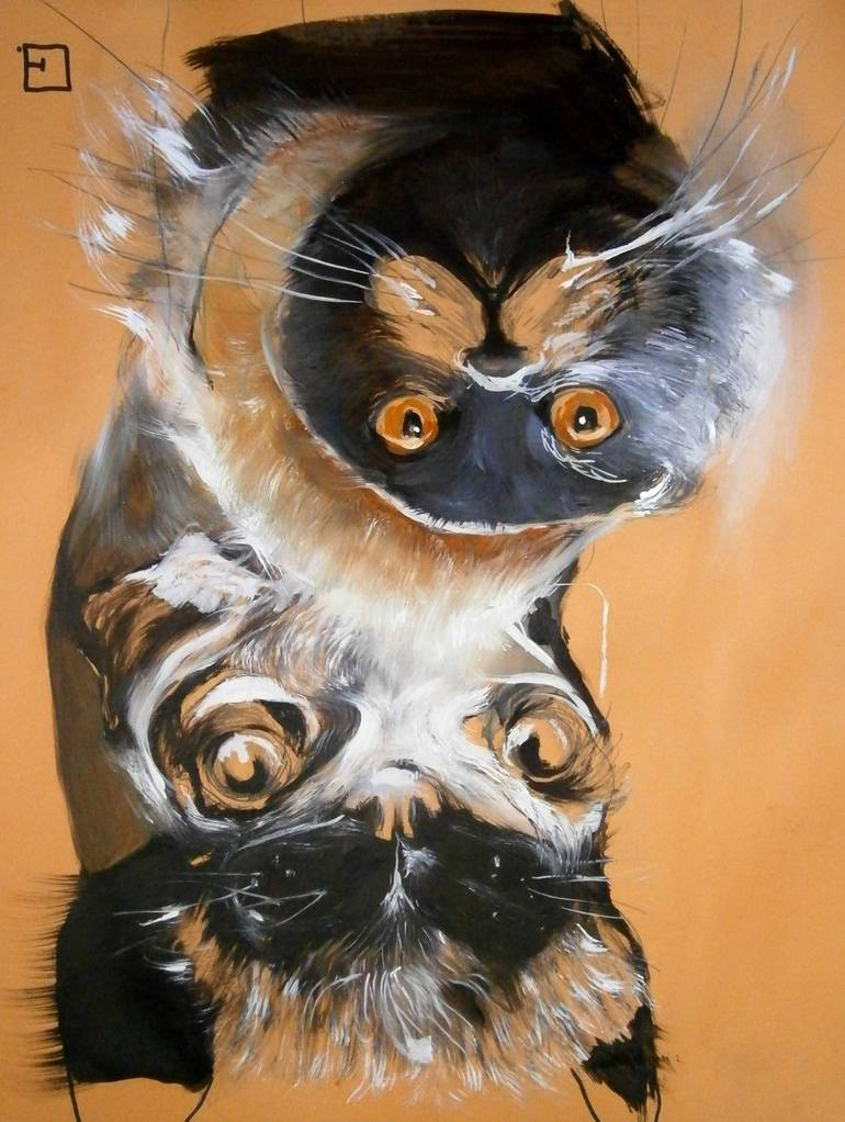 Original Expressionism Animal Painting by Olga Gál
