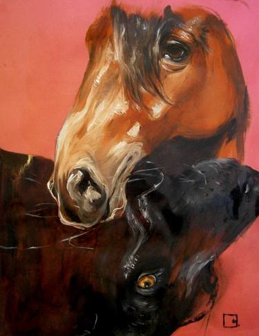 Original Figurative Horse Paintings by Olga Gál