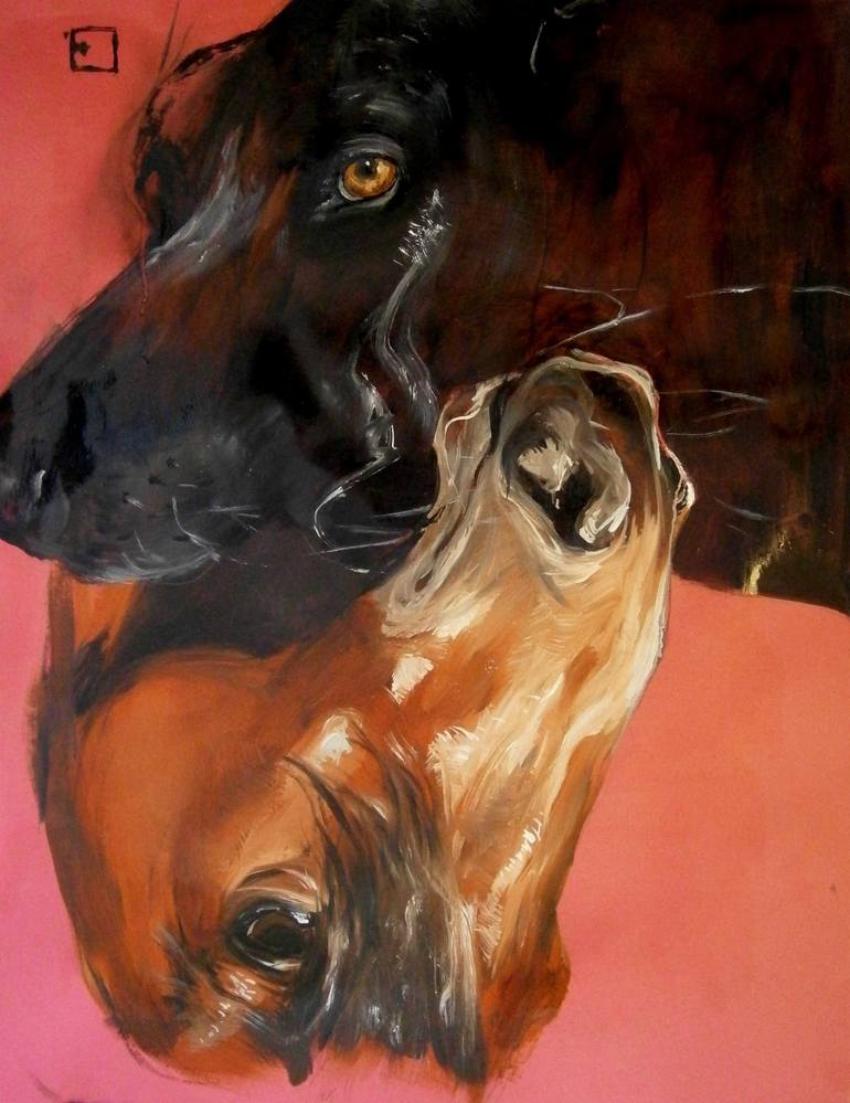 Original Figurative Horse Painting by Olga Gál