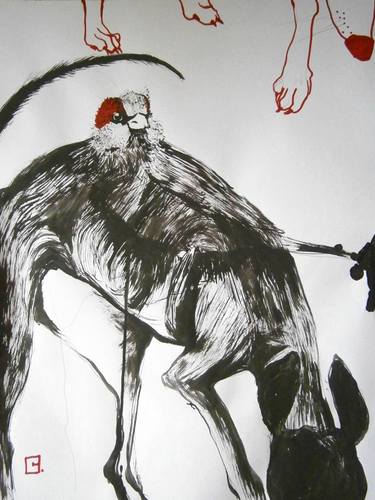 Original Pop Art Animal Drawings by Olga Gál