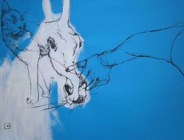 Original Expressionism Horse Drawings by Olga Gál