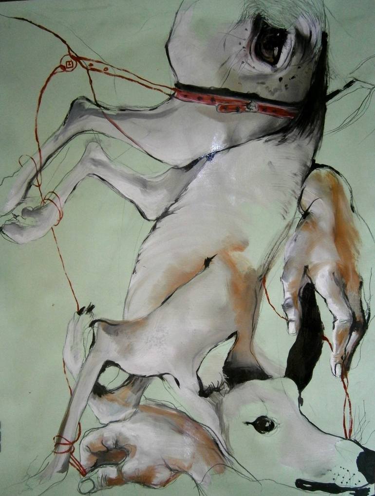 Original Expressionism Animal Painting by Olga Gál