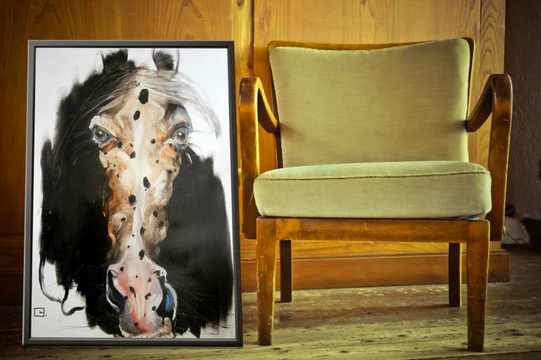 Original Expressionism Horse Painting by Olga Gál