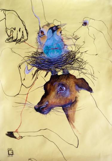 Original Modern Animal Paintings by Olga Gál