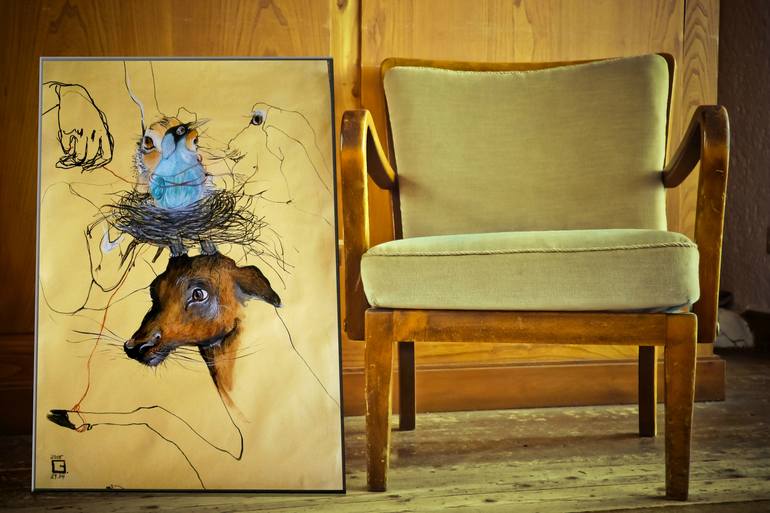 Original Modern Animal Painting by Olga Gál