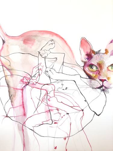 Original Expressionism Animal Drawings by Olga Gál