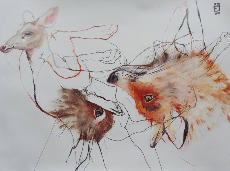 Original Animal Painting by Olga Gál