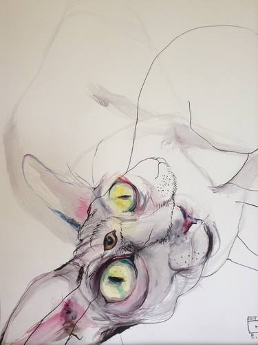 Original Conceptual Cats Drawings by Olga Gál