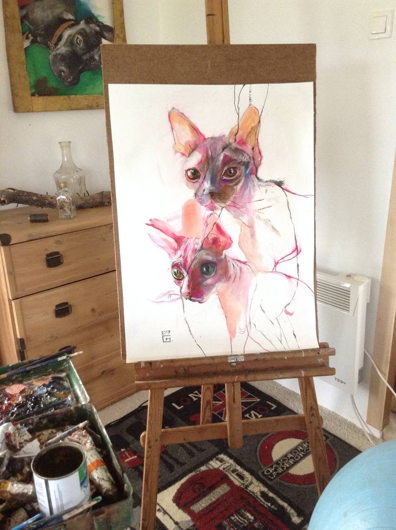 Original Figurative Animal Painting by Olga Gál