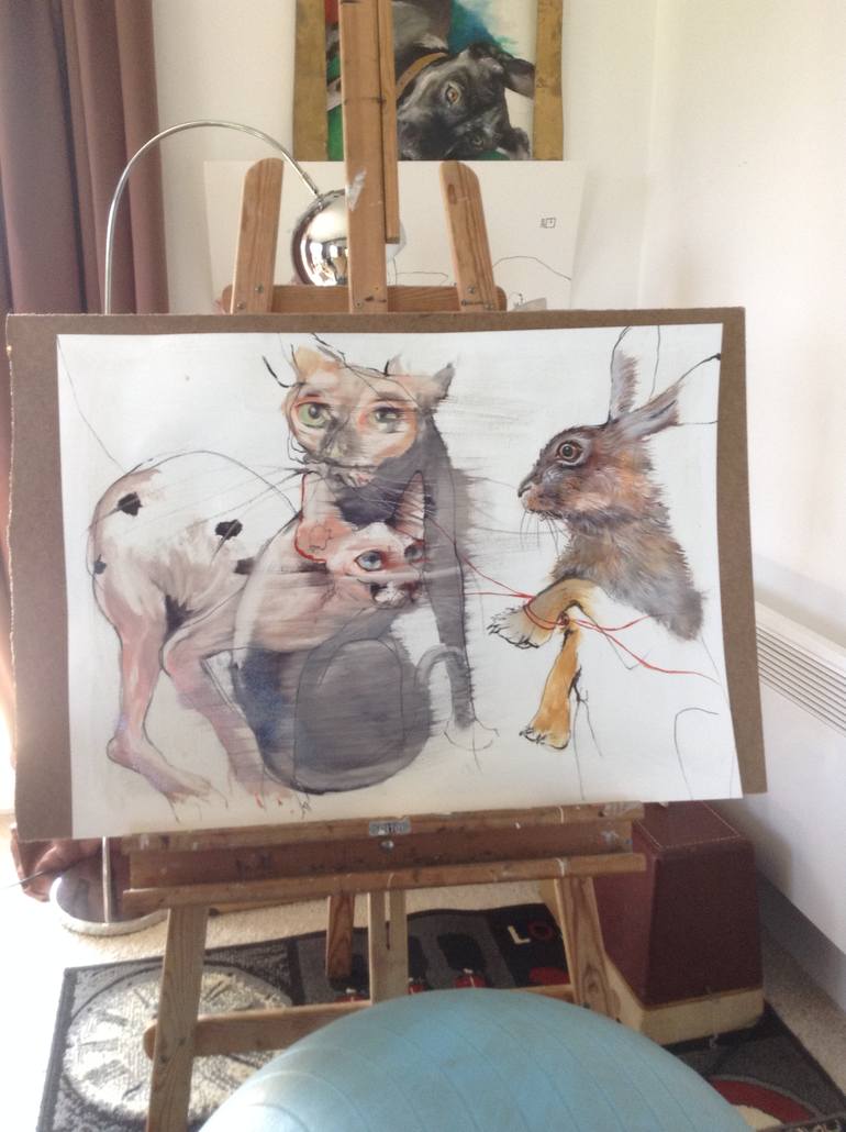 Original Animal Painting by Olga Gál