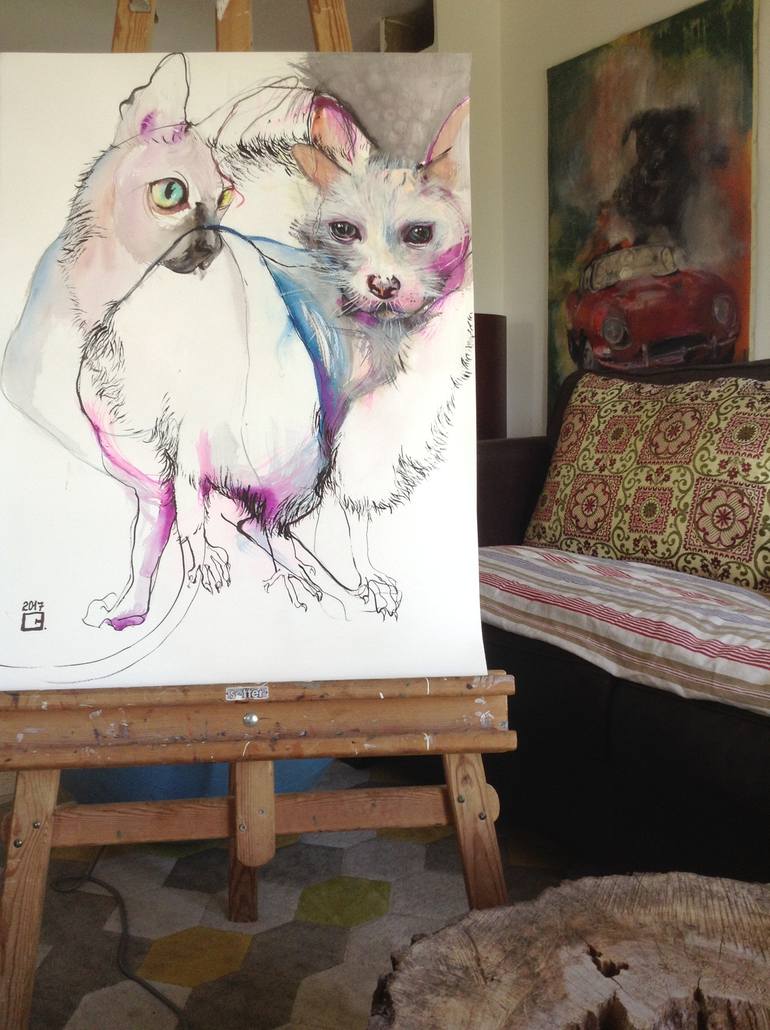 Original Animal Painting by Olga Gál