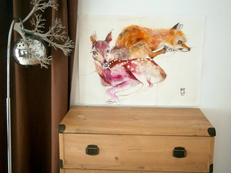 Original Expressionism Animal Painting by Olga Gál