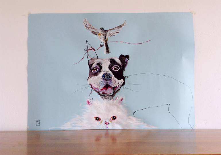 Original Pop Art Animal Painting by Olga Gál