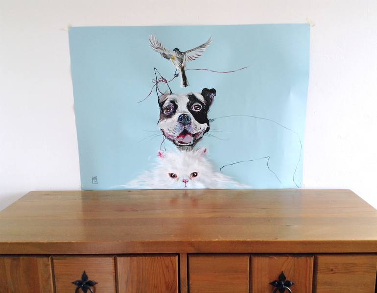 Original Pop Art Animal Painting by Olga Gál