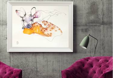 Original Surrealism Animal Drawings by Olga Gál