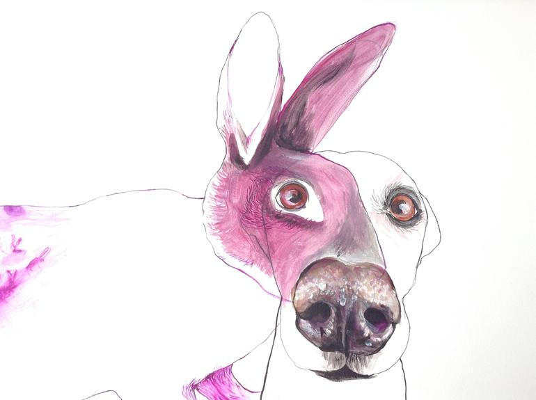 Original Dogs Drawing by Olga Gál