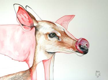 Original Pop Art Animal Drawings by Olga Gál
