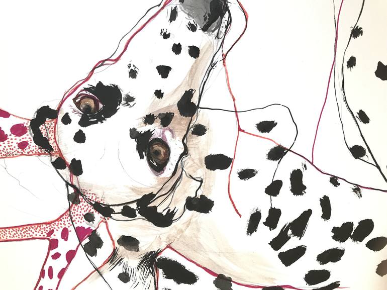 Original Pop Art Dogs Drawing by Olga Gál