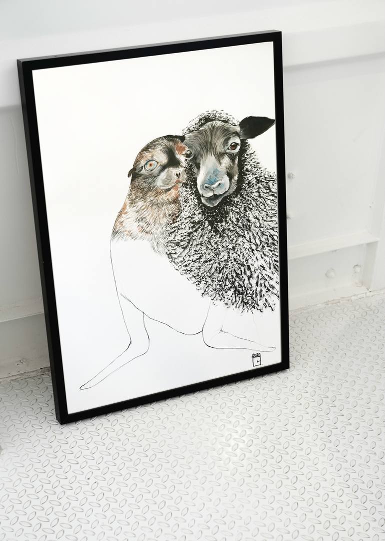 Original Surrealism Animal Drawing by Olga Gál