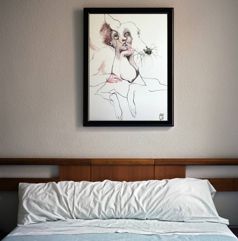 Original Figurative Dogs Drawing by Olga Gál