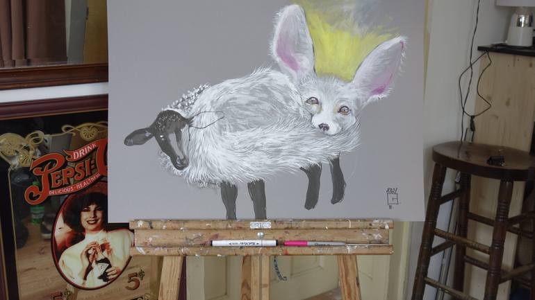 Original Surrealism Animal Drawing by Olga Gál