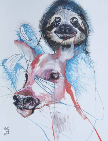 Original Illustration Animal Paintings by Olga Gál
