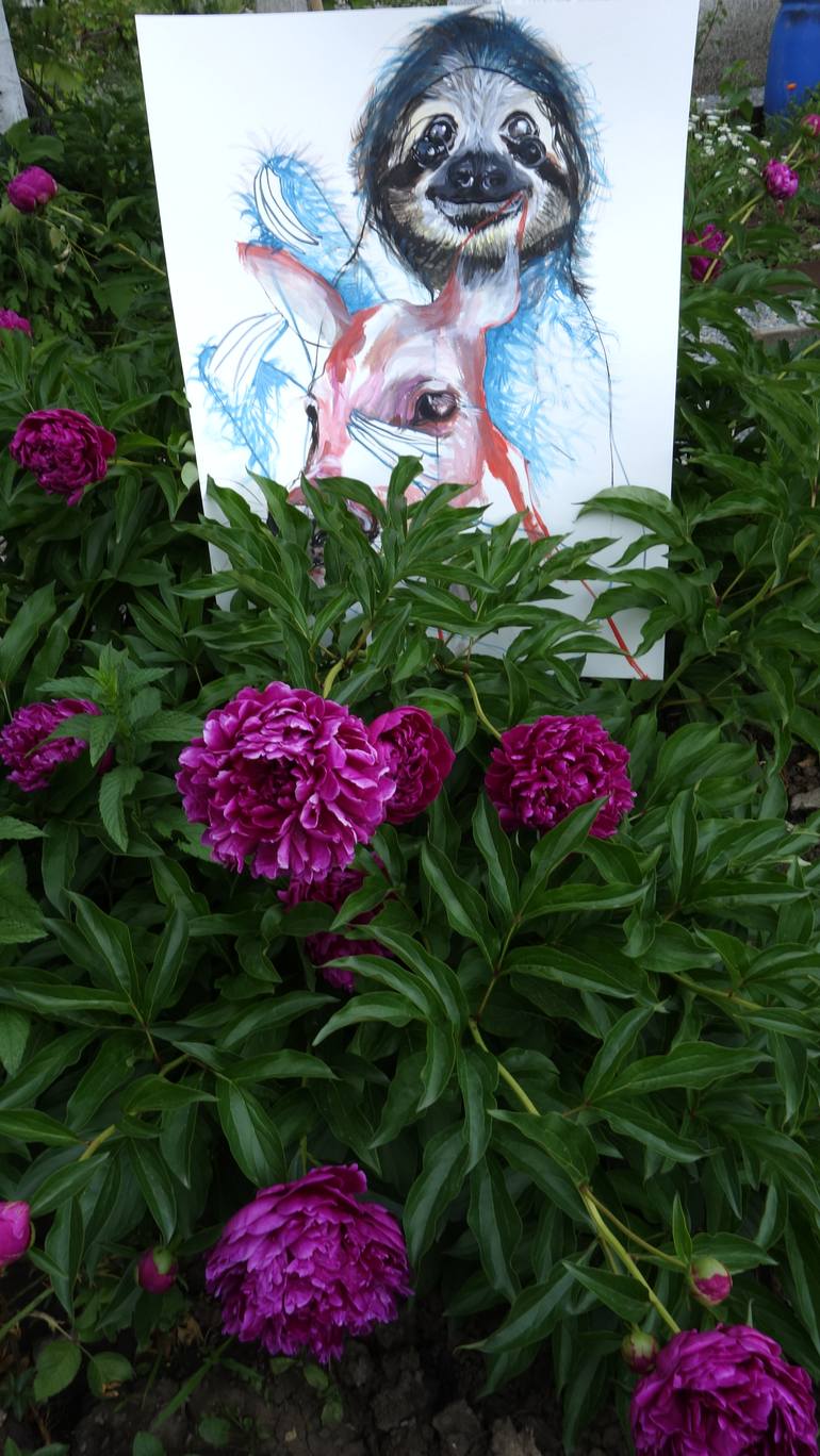 Original Illustration Animal Painting by Olga Gál