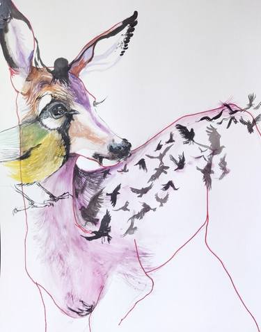 Original Pop Art Animal Drawings by Olga Gál