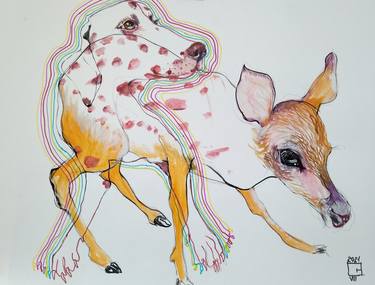 Original Conceptual Animal Drawings by Olga Gál