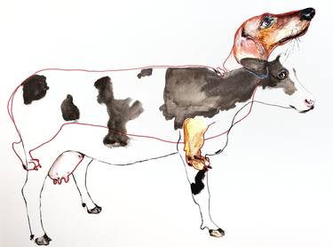 Original Surrealism Dogs Drawings by Olga Gál