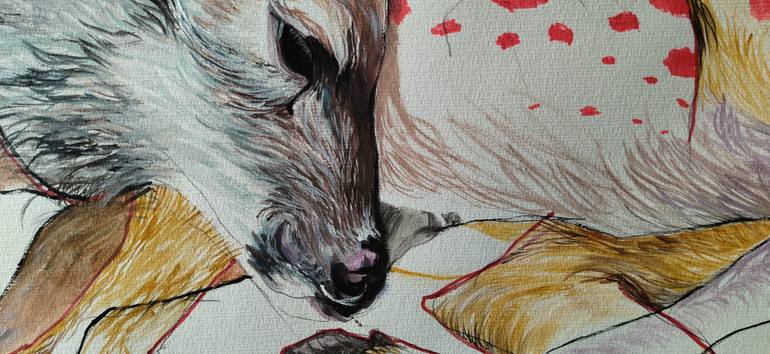 Original Surrealism Animal Drawing by Olga Gál