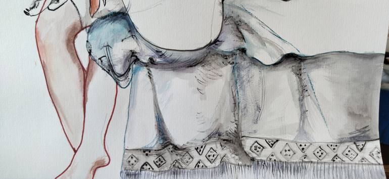 Original Contemporary Dogs Drawing by Olga Gál