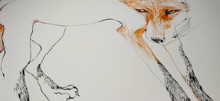 Original Expressionism Animal Drawing by Olga Gál