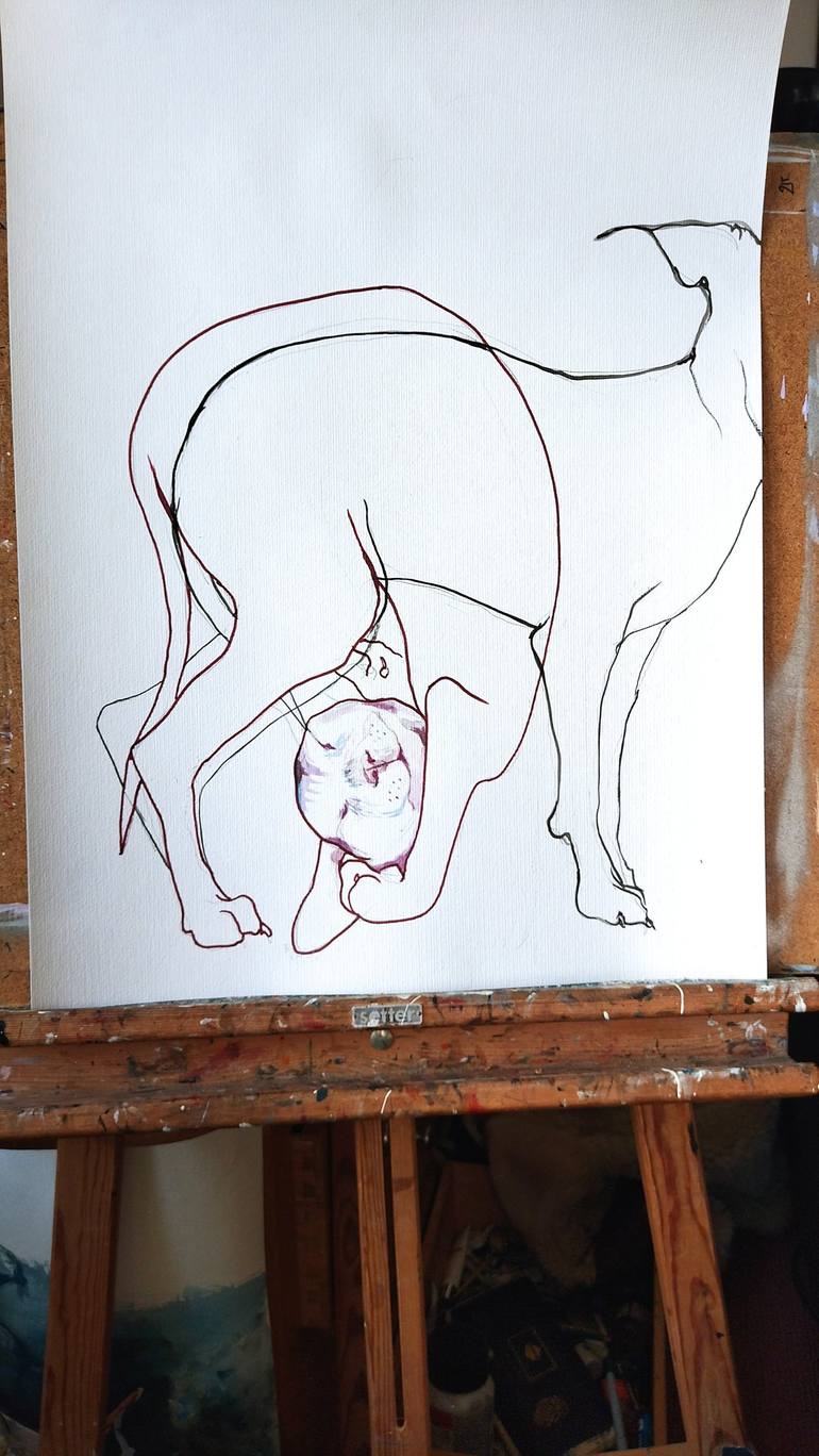 Original Contemporary Animal Drawing by Olga Gál