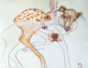 Original Dogs Drawings by Olga Gál