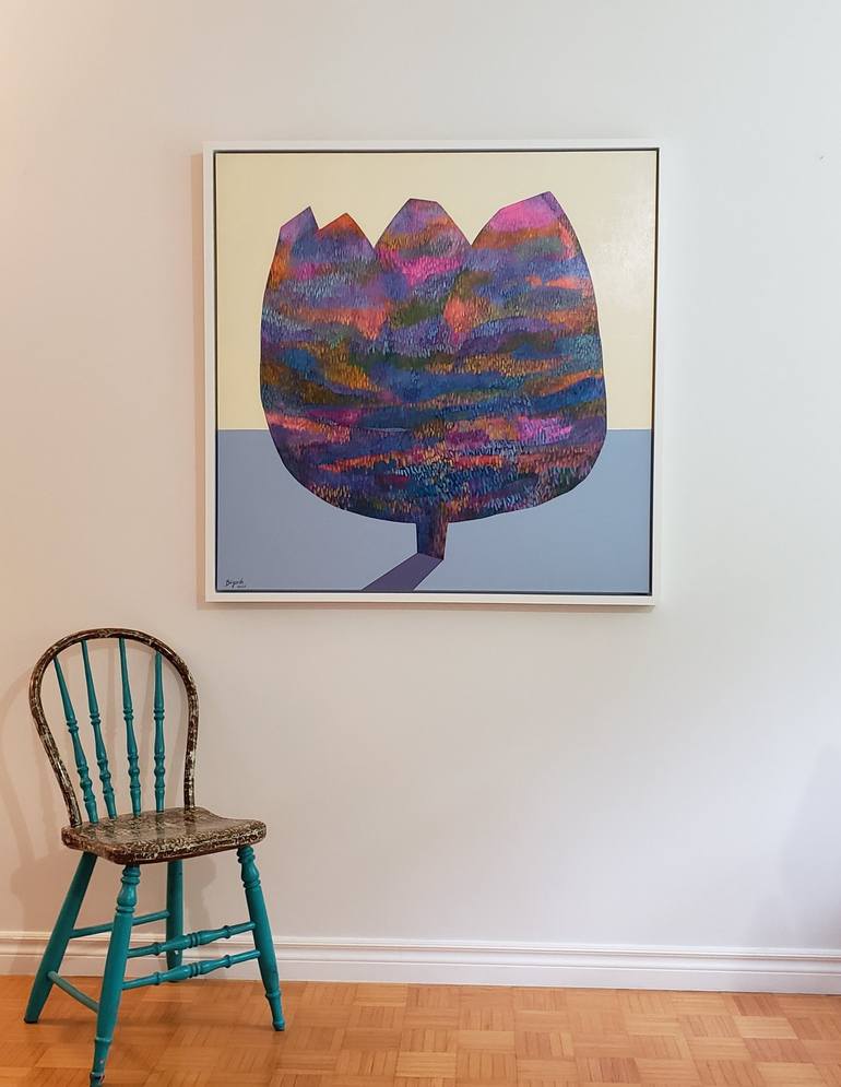 Original Abstract Expressionism Tree Painting by Reza Bigonah