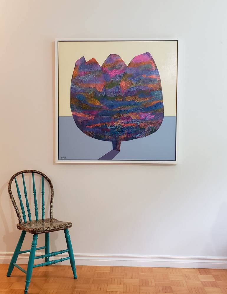 Original Abstract Landscape Painting by Reza Bigonah