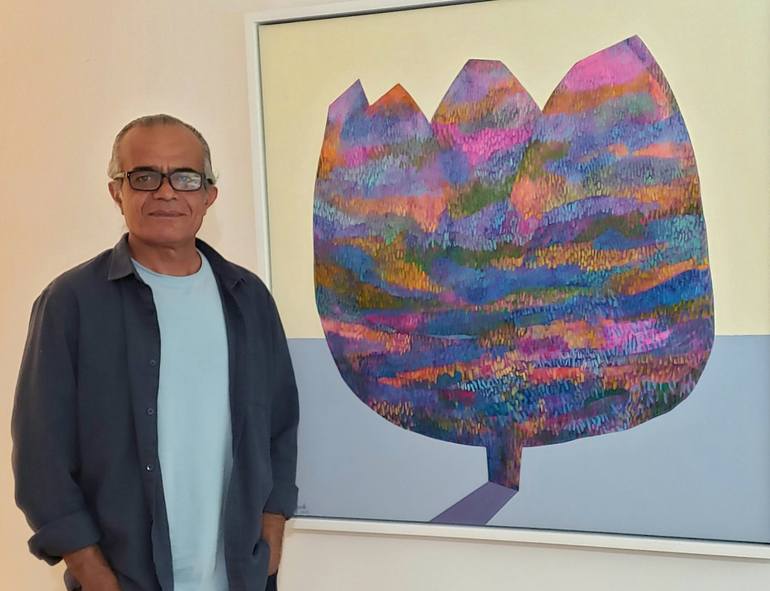 Original Abstract Landscape Painting by Reza Bigonah