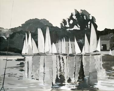 Original Fine Art Boat Paintings by Karolina M Kowalska