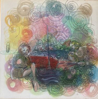 Original Geometric Language Paintings by Almeria Bosio