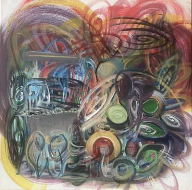Original Geometric Language Paintings by Almeria Bosio