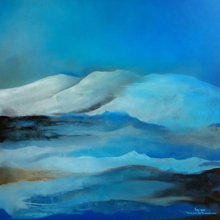 Original Seascape Painting by Flavius Ivan | Abstract Art on Canvas | "Tales from The Thousand Lakes"