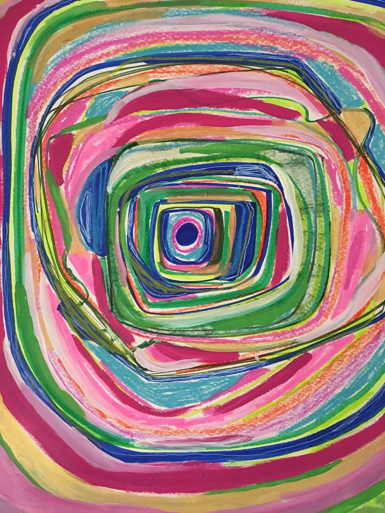 Mandala Rainbow Abstract Painting by Rosalina Bojadschijew | Saatchi Art