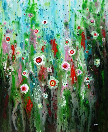 Original Abstract Expressionism Garden Paintings by Isabelle Pelletane